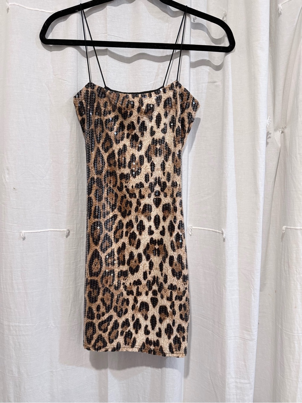 Women’s Leopard Print Sequin Slip Dress